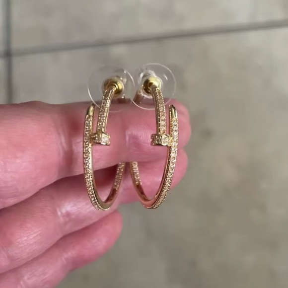Just Un Clou Gold Crystal Nail Earrings - Picture 3 of 16